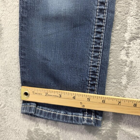 Miss Me Jeans Womens 26 Signature Crop Distressed Lace Embellished Denim Pants - Picture 12 of 12